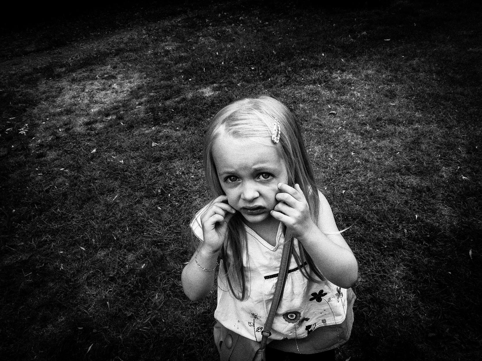 Little girl in the meadow.